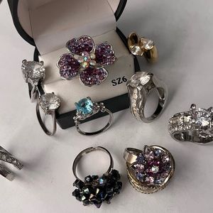 Fantasy Jewelry Lot of Bracelets Earrings Rings Necklaces Good Condition